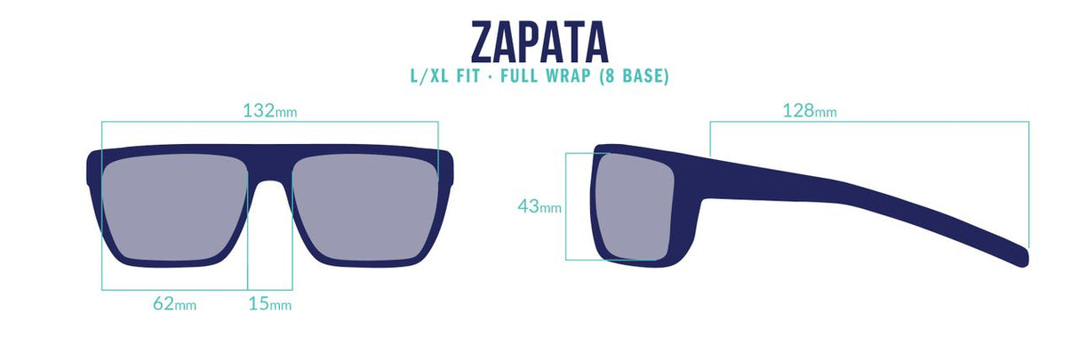 Bajio Zapata - Glass - Matte Black Blue Mirror