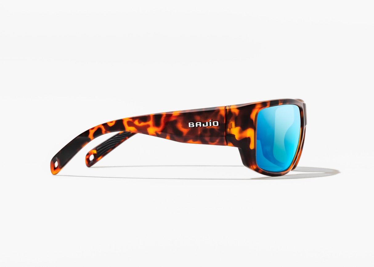 Bajio Piedra - Glass - Dark Tort Matte Blue Mirror