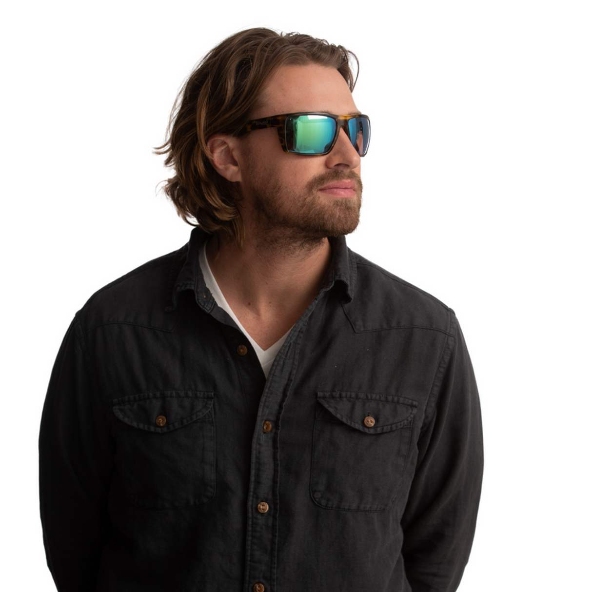 Bajio Stiltsville - Glass - Black Matte Blue Mirror