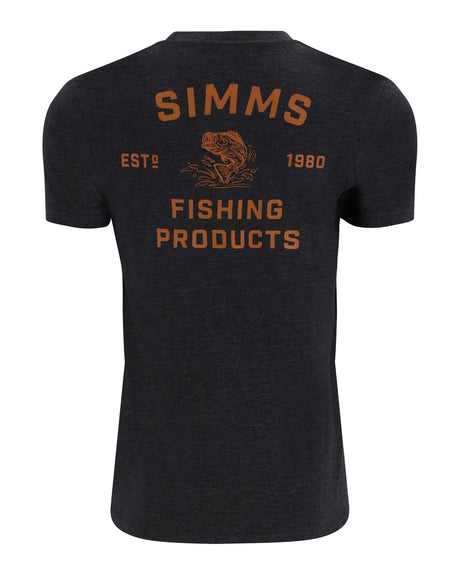 Simms Stacked Bass T-Shirt - Charcoal Heather